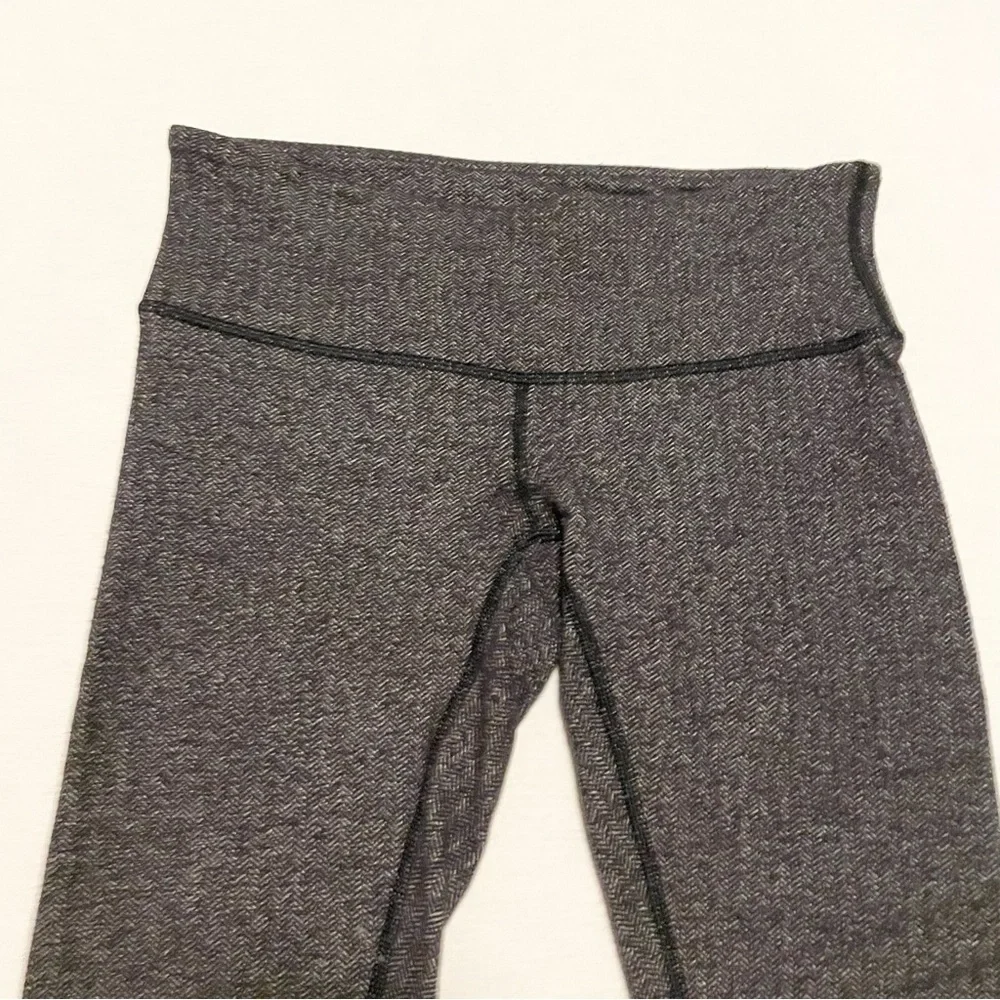 Lululemon Women's Size 4 Wunder Under Pant Legging Herringbone Heathered Black - Picture 3 of 16